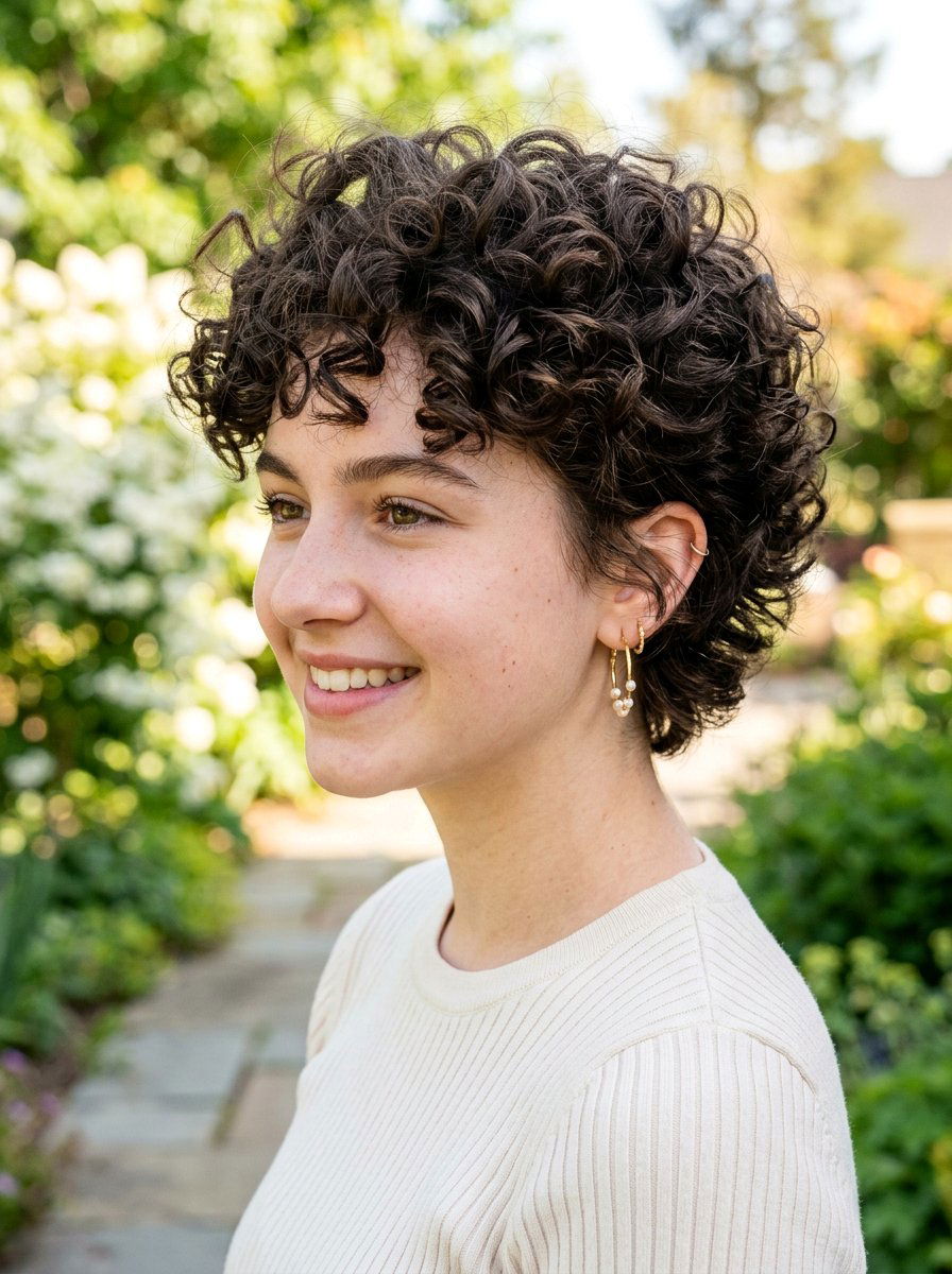Curly Pixie Cut With Volume - 20 teen girls picture day hairstyle with curls - 20 teen girls picture day hairstyle with curls