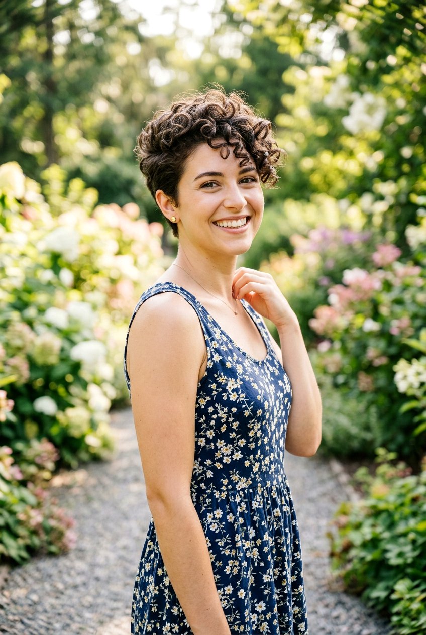 Curly Pixie For Natural Texture - 20 summer hairstyles for short hair - 20 summer hairstyles for short hair