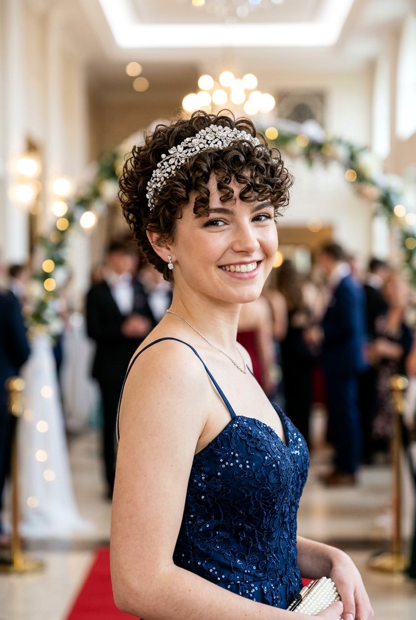 Curly Pixie Prom Hairstyle - 20 prom hairstyles for short hair - 20 prom hairstyles for short hair