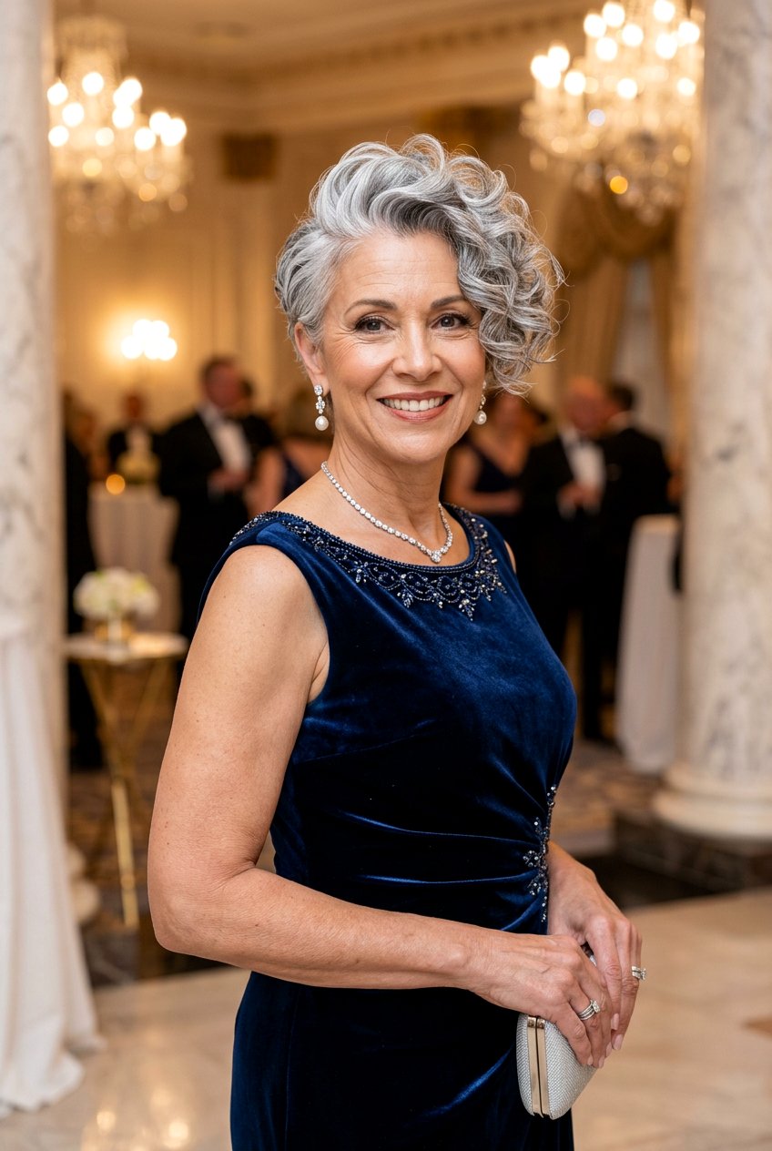 Curly Pixie With Deep Side Part - 20 curly pixie for mature women - 20 curly pixie for mature women