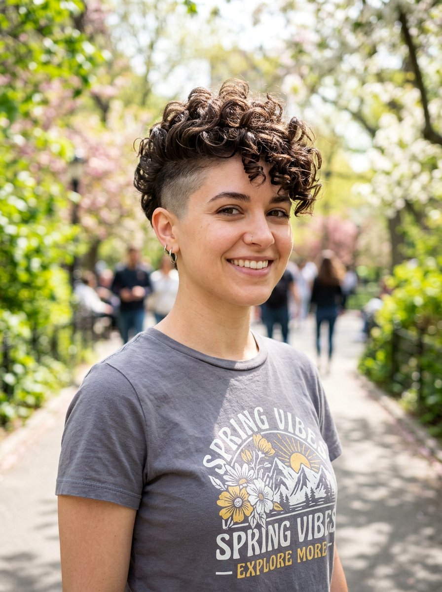 Curly Pixie With Shaved Sides - 20 curly pixie for fine curls women - 20 curly pixie for fine curls women