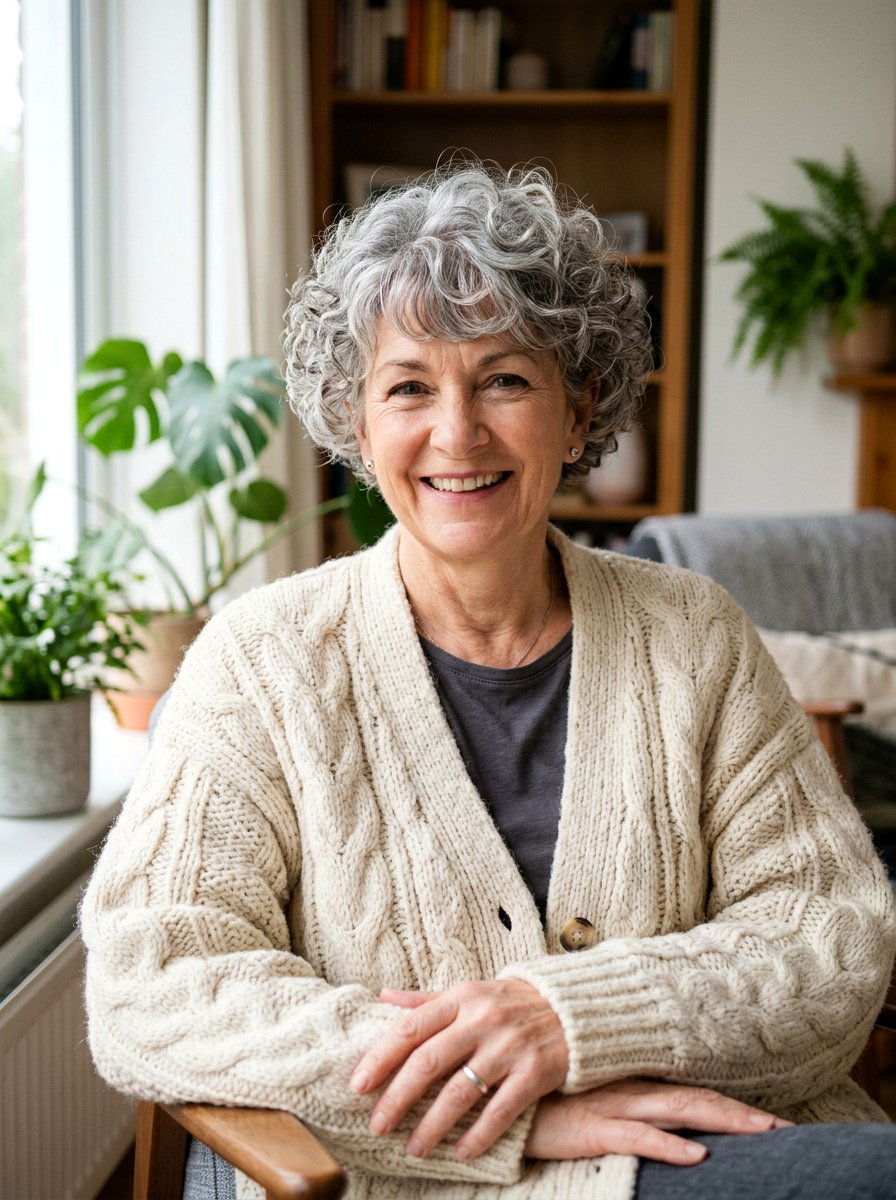 Curly Pixie With Side Swept Bangs - 20 pixie cut with side swept bangs for older women - 20 pixie cut with side swept bangs for older women