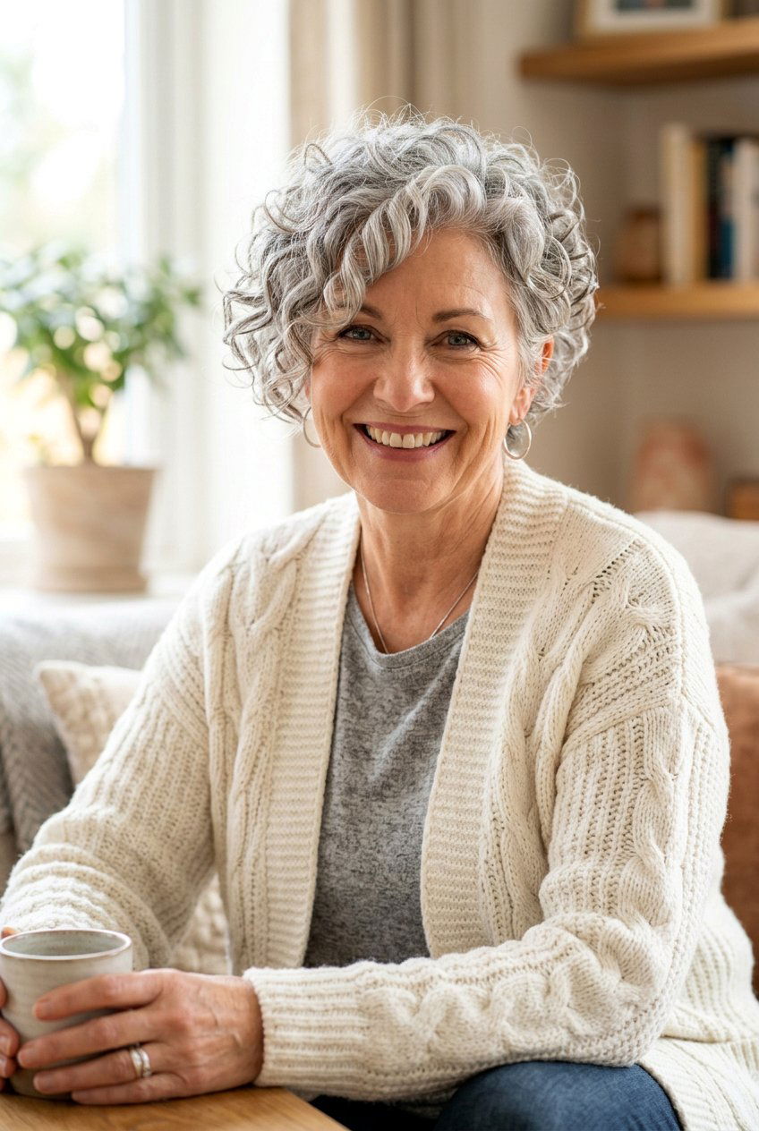Curly Pixie With Side Swept Fringe - 20 side swept fringe for women over 50 - 20 side swept fringe for women over 50
