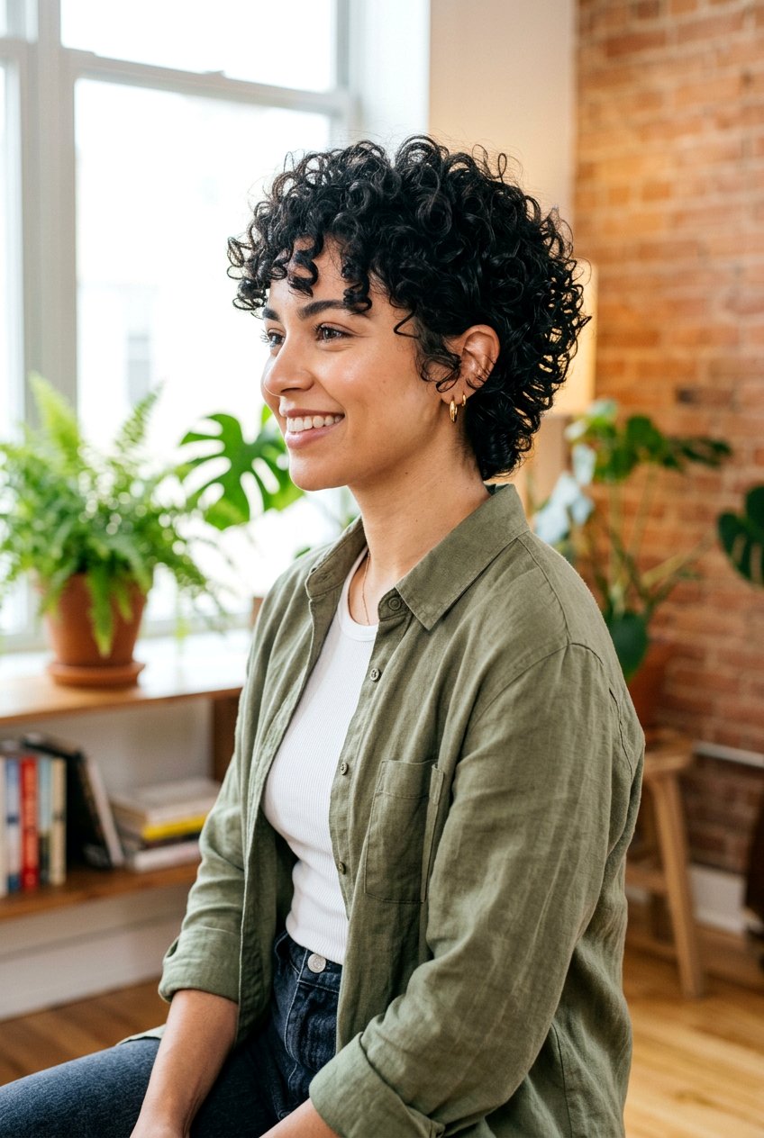 Curly Pixie With Stacked Back - 20 pixie with stacked back - 20 pixie with stacked back