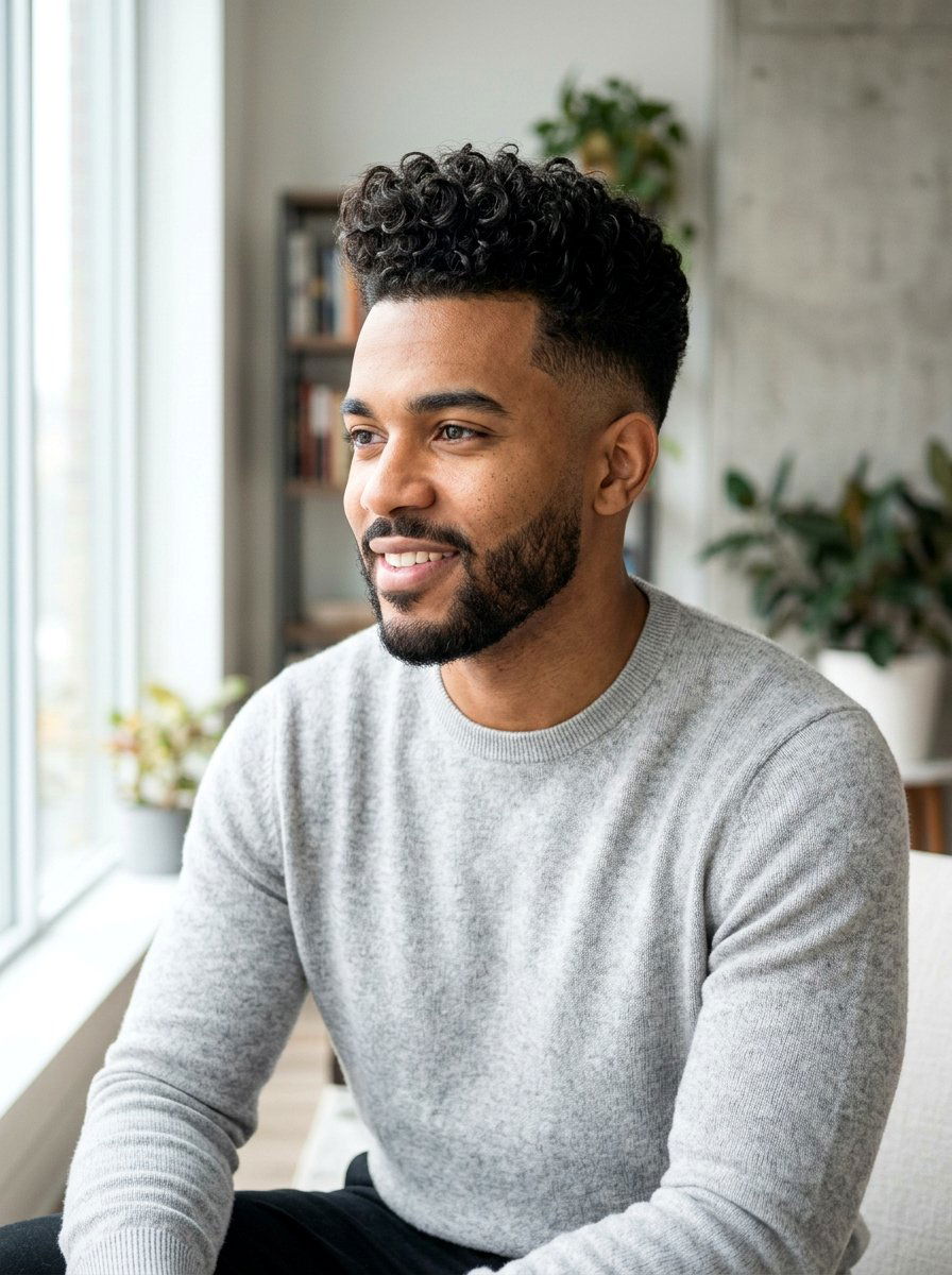 Curly Pompadour - 20 pompadour haircut for medium hair men - 20 pompadour haircut for medium hair men