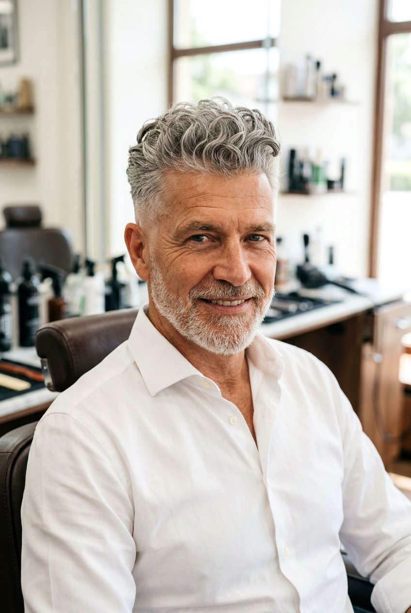 Curly Pompadour Fade - 20 pompadour fade for mature men - 20 pompadour fade for mature men