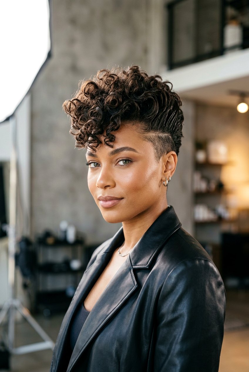 Curly Pompadour Short - 20 short curly hairstyles - 20 short curly hairstyles