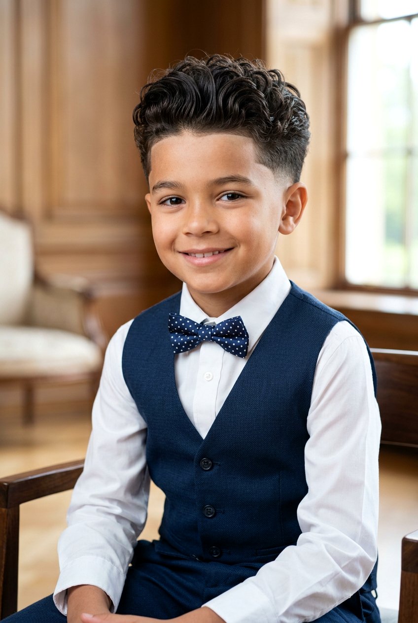 Curly Pompadour Taper Fade - 20 boys haircut with taper and curls - 20 boys haircut with taper and curls