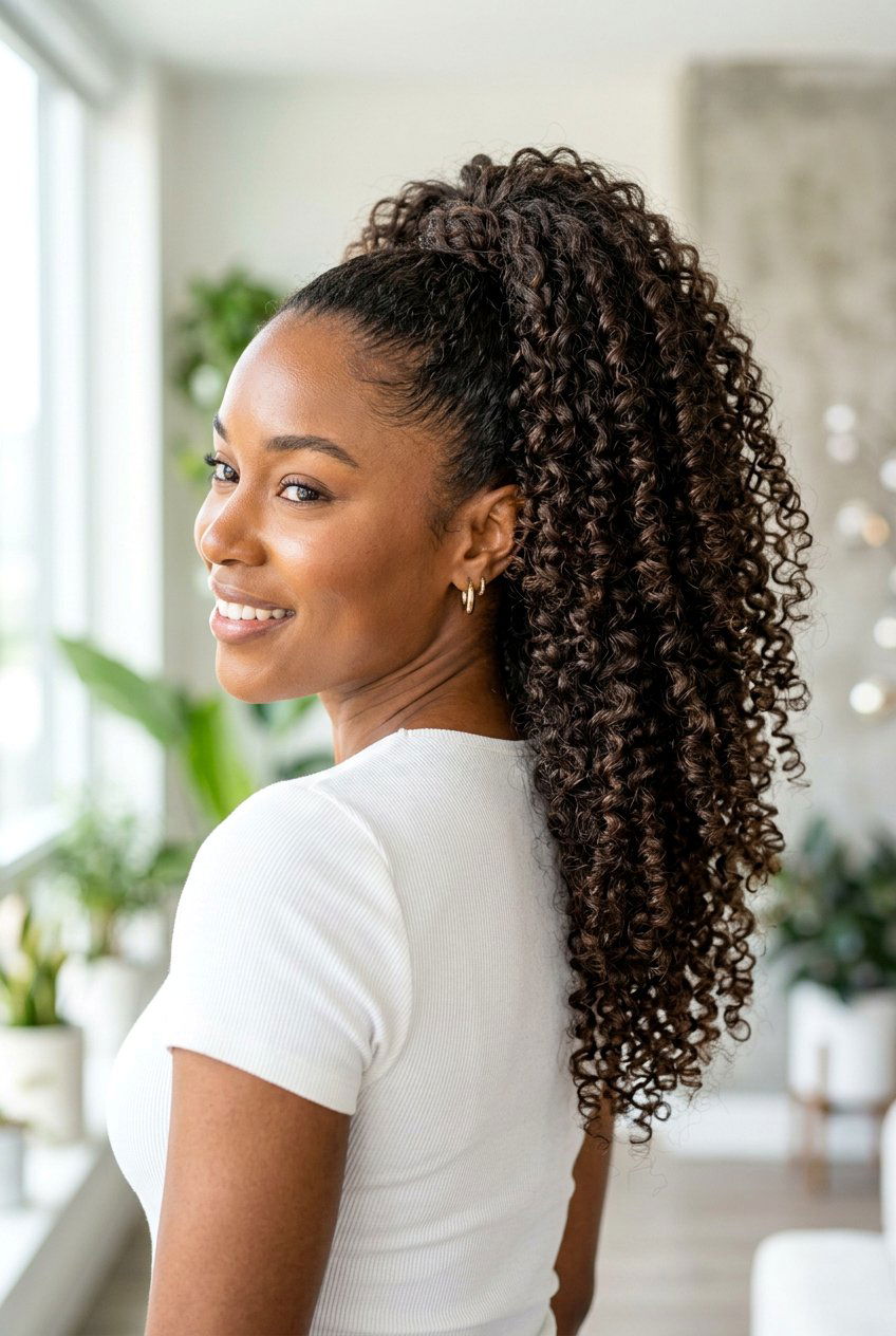 Curly Ponytail - 20 easy ponytail hairstyles - 20 easy ponytail hairstyles