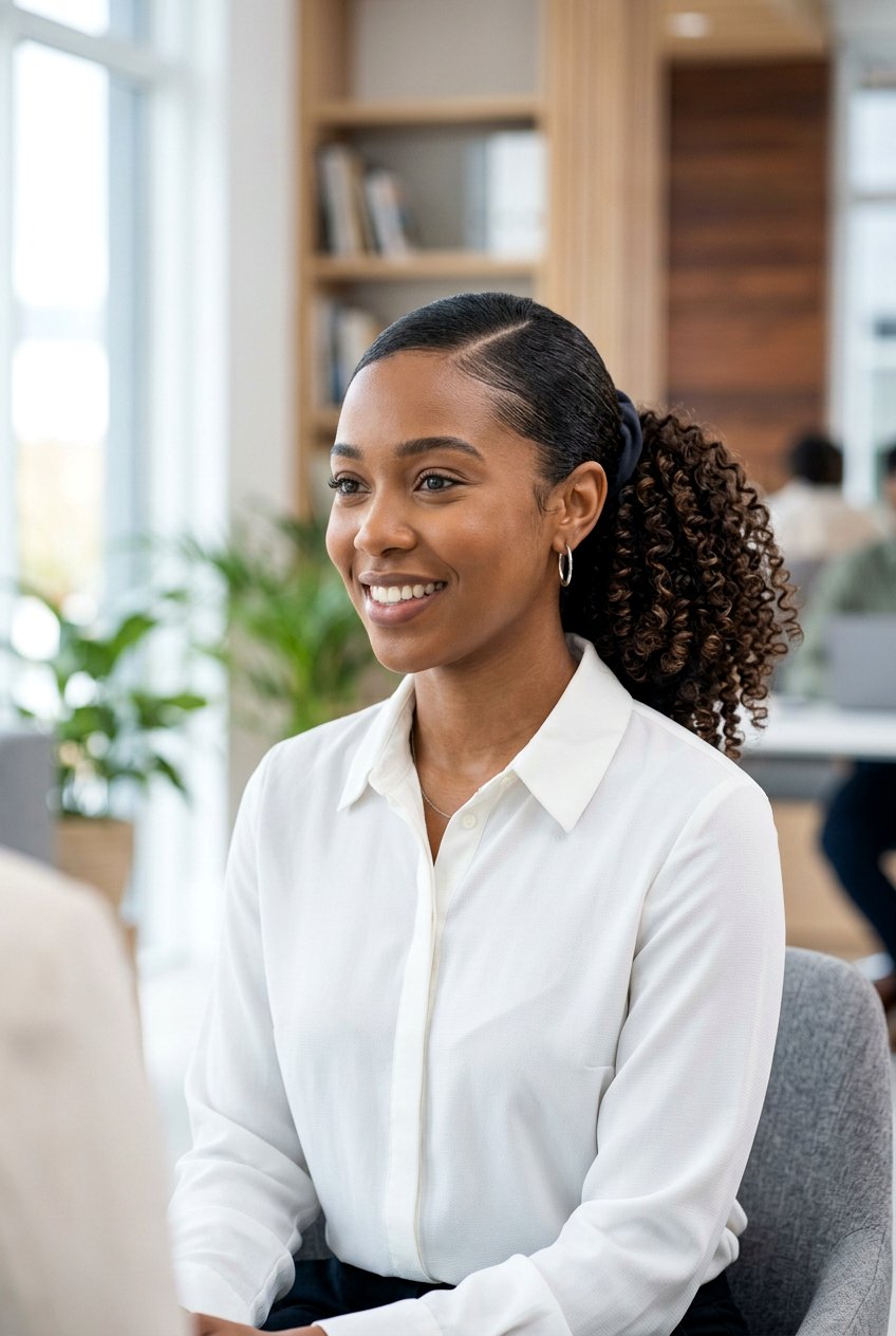 Curly Ponytail For Interview - 20 interview ponytail hairstyle - 20 interview ponytail hairstyle