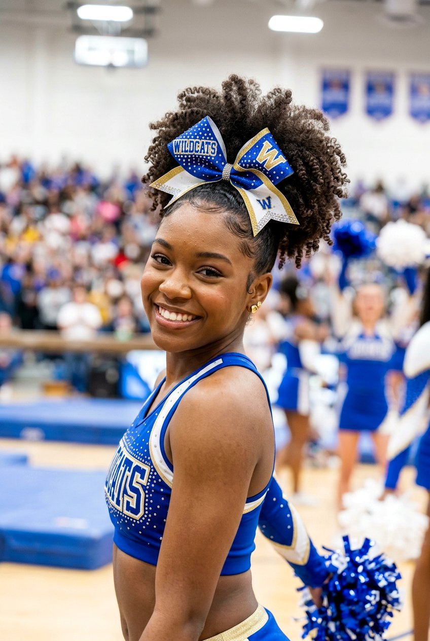 Curly Ponytail On Natural Hair For Cheer - 20 cheer ponytail with curls - 20 cheer ponytail with curls