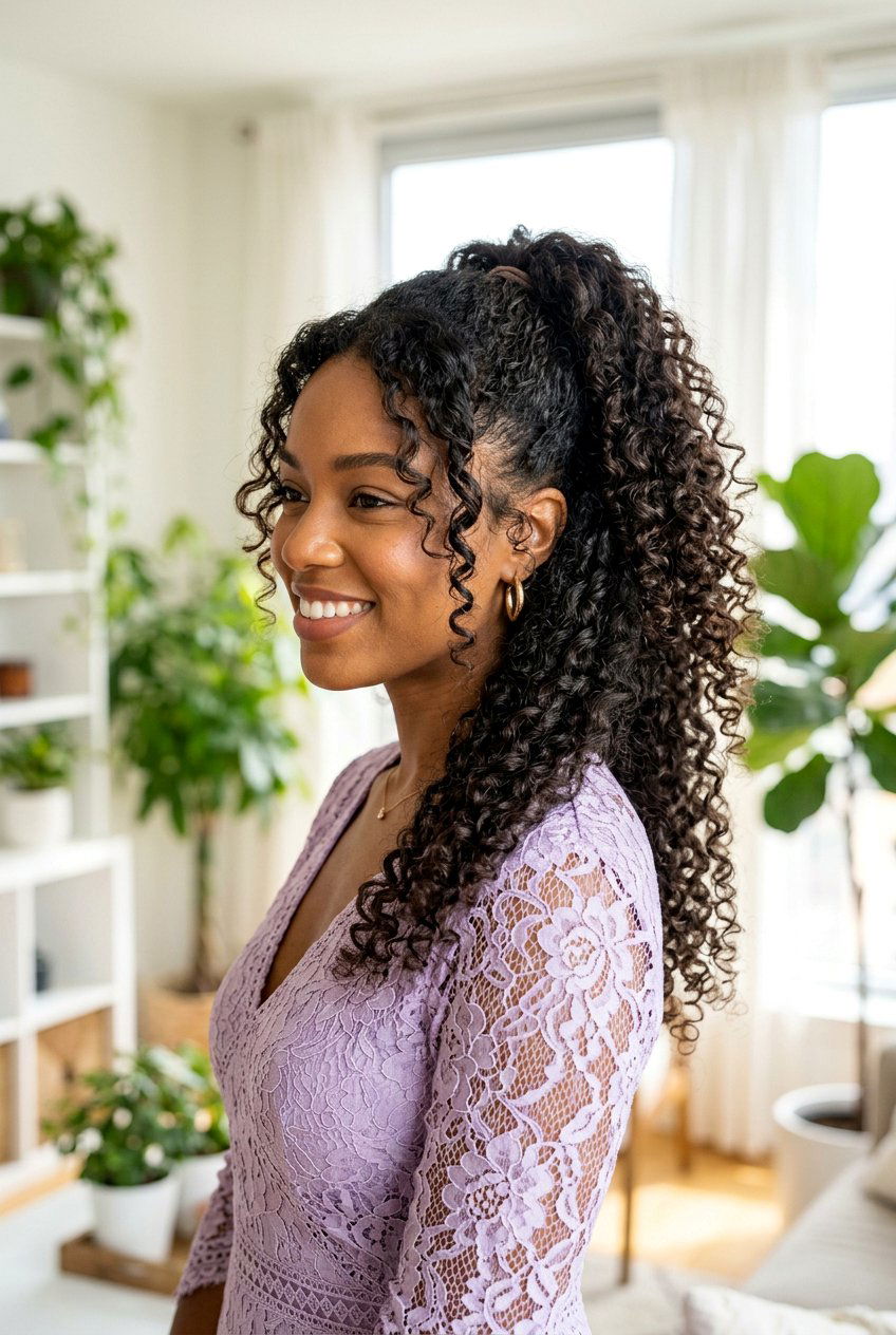 Curly Ponytail Wedding Guest Hair - 20 elegant wedding guest ponytail - 20 elegant wedding guest ponytail