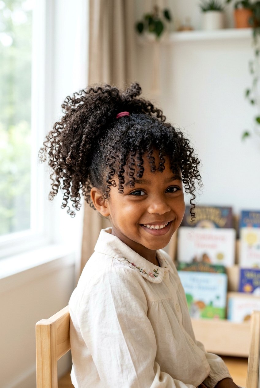 Curly Ponytail With Bangs For Little Girls - 20 curly ponytail for little girls - 20 curly ponytail for little girls