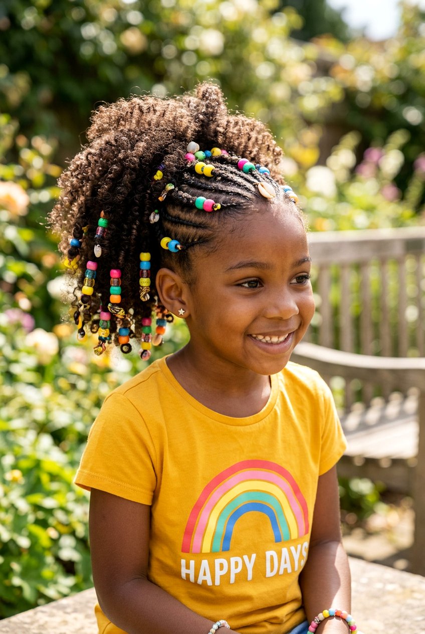 Curly Ponytail With Beads For Little Girls - 20 curly ponytail for little girls - 20 curly ponytail for little girls