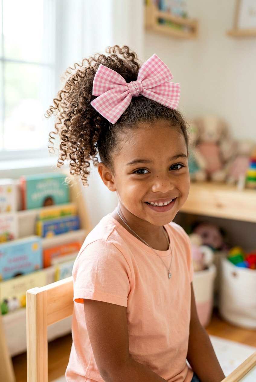 Curly Ponytail With Bow For Little Girls - 20 curly ponytail for little girls - 20 curly ponytail for little girls