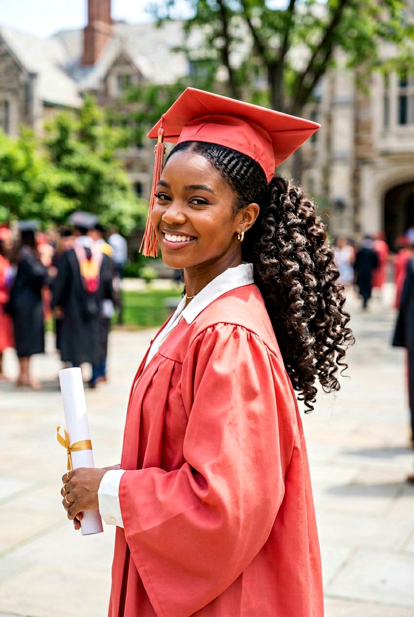 Curly Ponytail With Crimped Roots - 20 graduation ponytail with curls - 20 graduation ponytail with curls