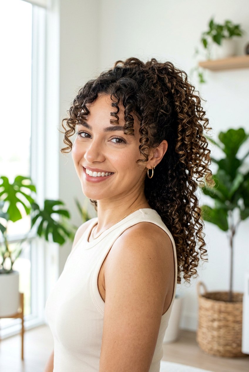 Curly Ponytail With Curtain Bangs - 20 ponytail with curtain bangs - 20 ponytail with curtain bangs