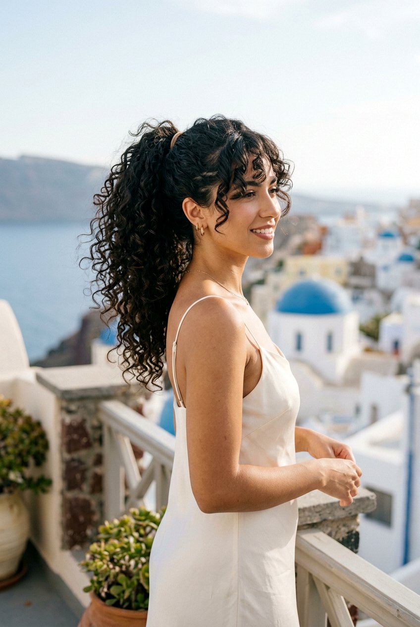 Curly Ponytail With Curtain Bangs - 20 bridal shower ponytail with curls - 20 bridal shower ponytail with curls