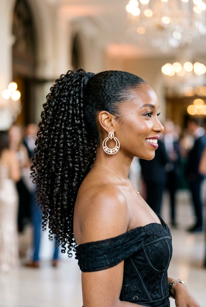 Curly Ponytail With Defined Ringlets - 20 homecoming ponytail with curls - 20 homecoming ponytail with curls