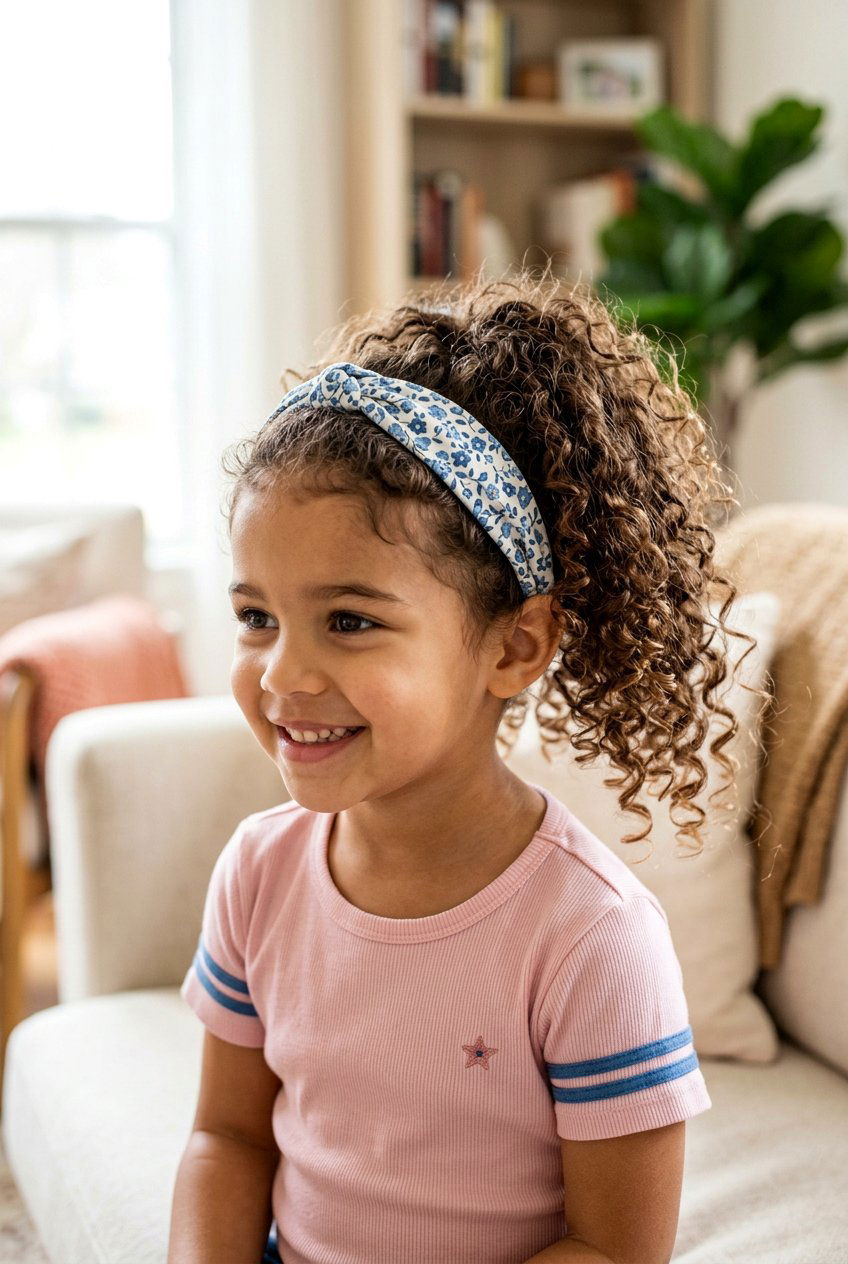 Curly Ponytail With Headband For Little Girls - 20 curly ponytail for little girls - 20 curly ponytail for little girls