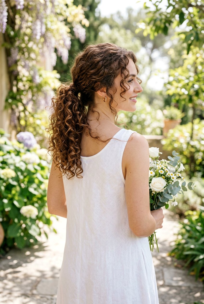 Curly Ponytail With Loose Pieces Around Neck - 20 homecoming ponytail with curls - 20 homecoming ponytail with curls