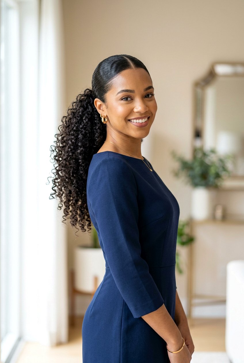 Curly Ponytail With Middle Part - 20 homecoming ponytail with curls - 20 homecoming ponytail with curls