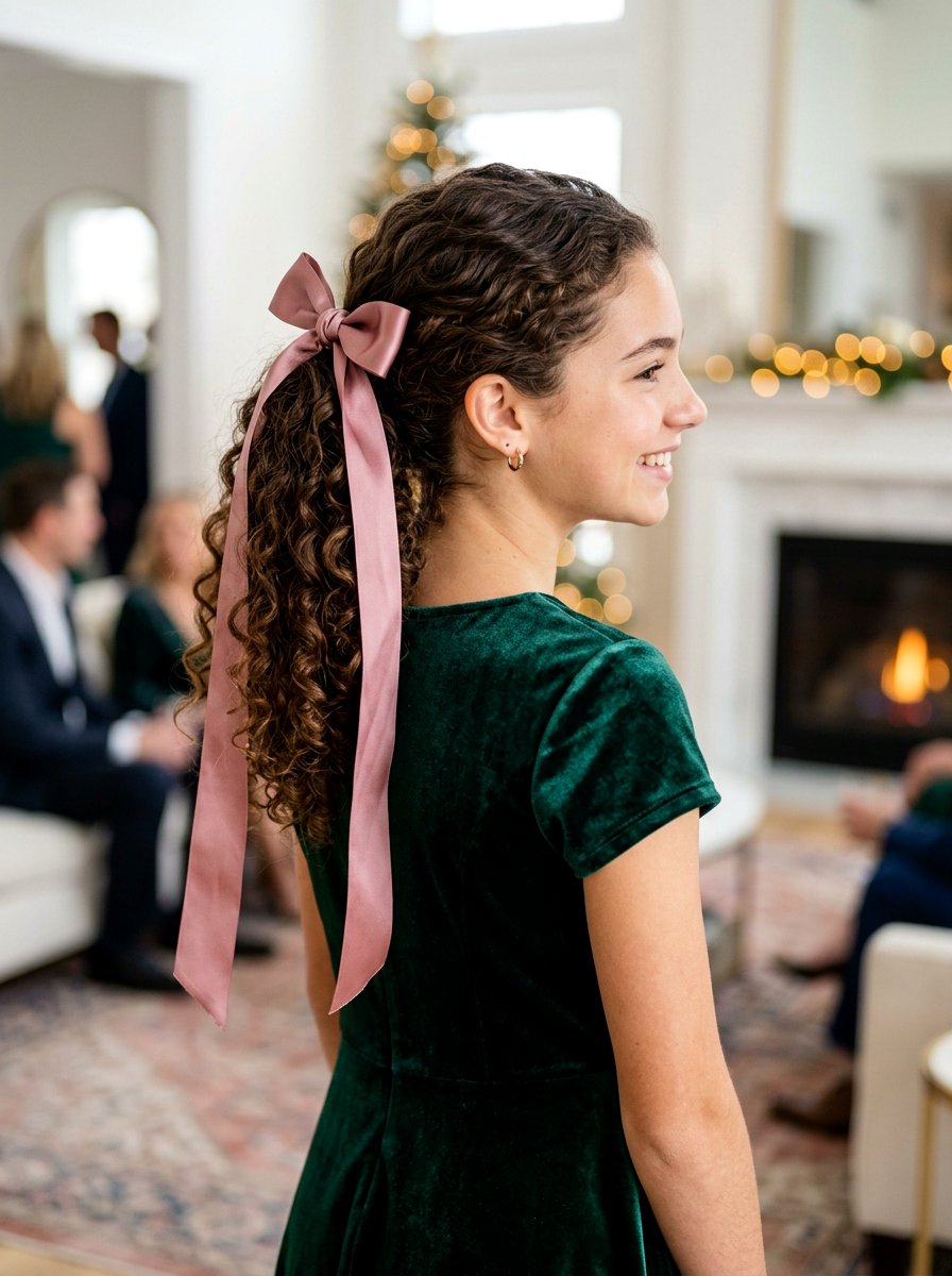 Curly Ponytail With Ribbon Tie - 20 teen girls homecoming curls ponytail - 20 teen girls homecoming curls ponytail