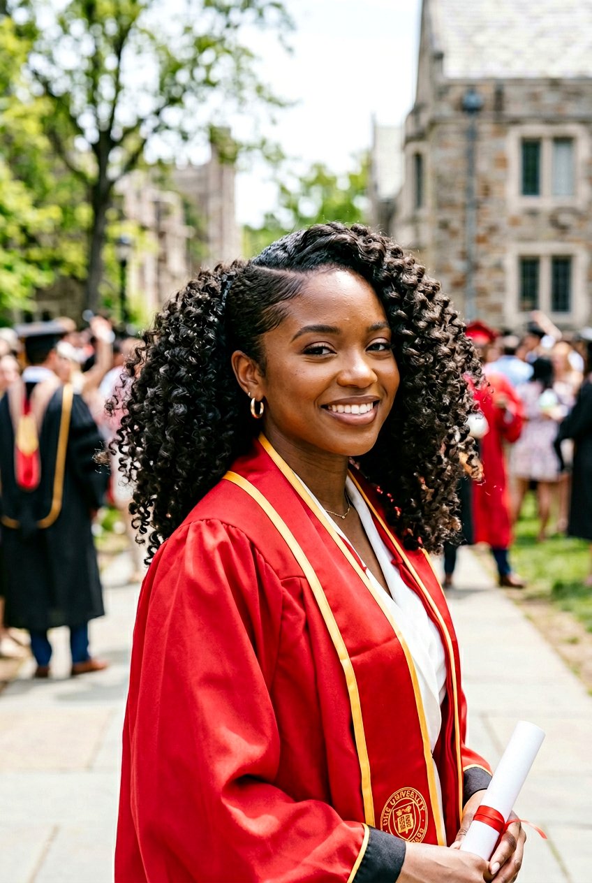 Curly Ponytail With Side Part - 20 graduation ponytail with curls - 20 graduation ponytail with curls