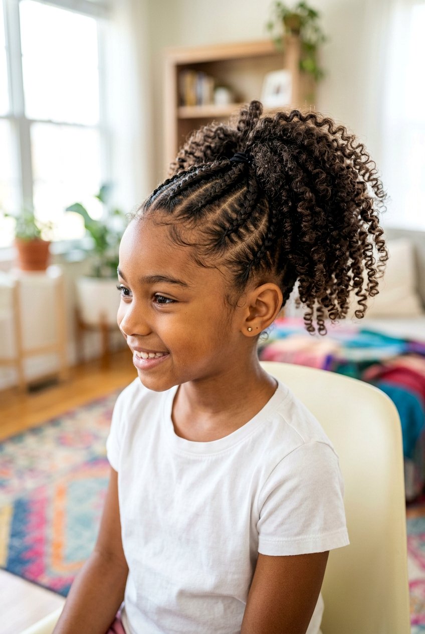 Curly Ponytail With Small Braids For Little Girls - 20 curly ponytail for little girls - 20 curly ponytail for little girls