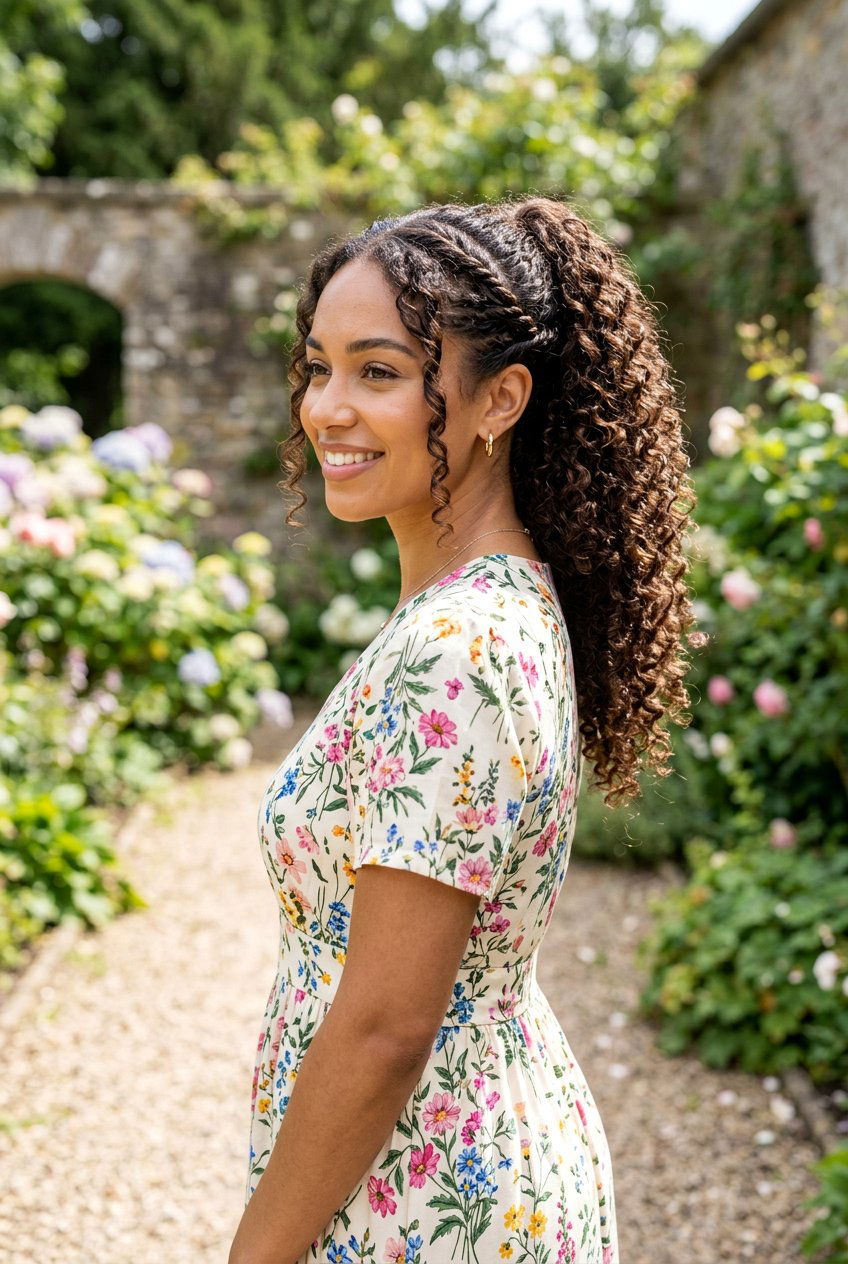 Curly Ponytail With Twisted Sides - 20 bridal shower ponytail with curls - 20 bridal shower ponytail with curls