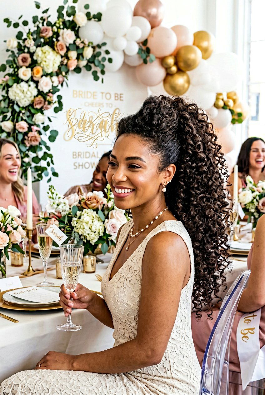 Curly Ponytail With Volume At Crown - 20 bridal shower ponytail with curls - 20 bridal shower ponytail with curls