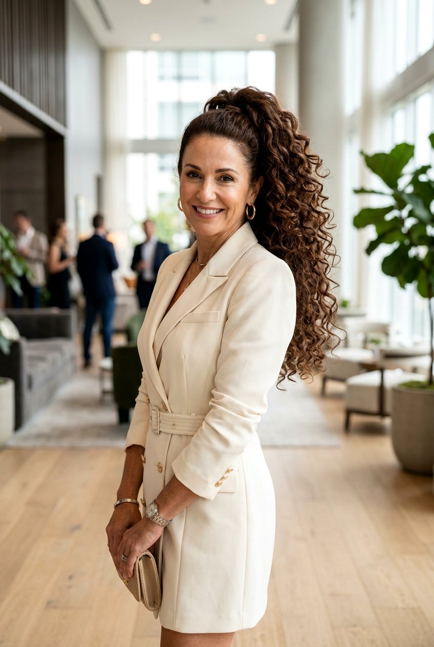 Curly Ponytail With Volume - 20 curly wedding guest hairstyle for mature women - 20 curly wedding guest hairstyle for mature women