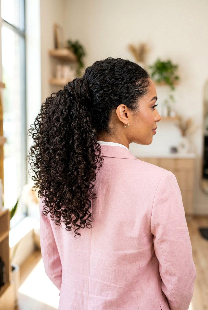 Curly Ponytail With Wrapped Base - 20 graduation ponytail with curls - 20 graduation ponytail with curls