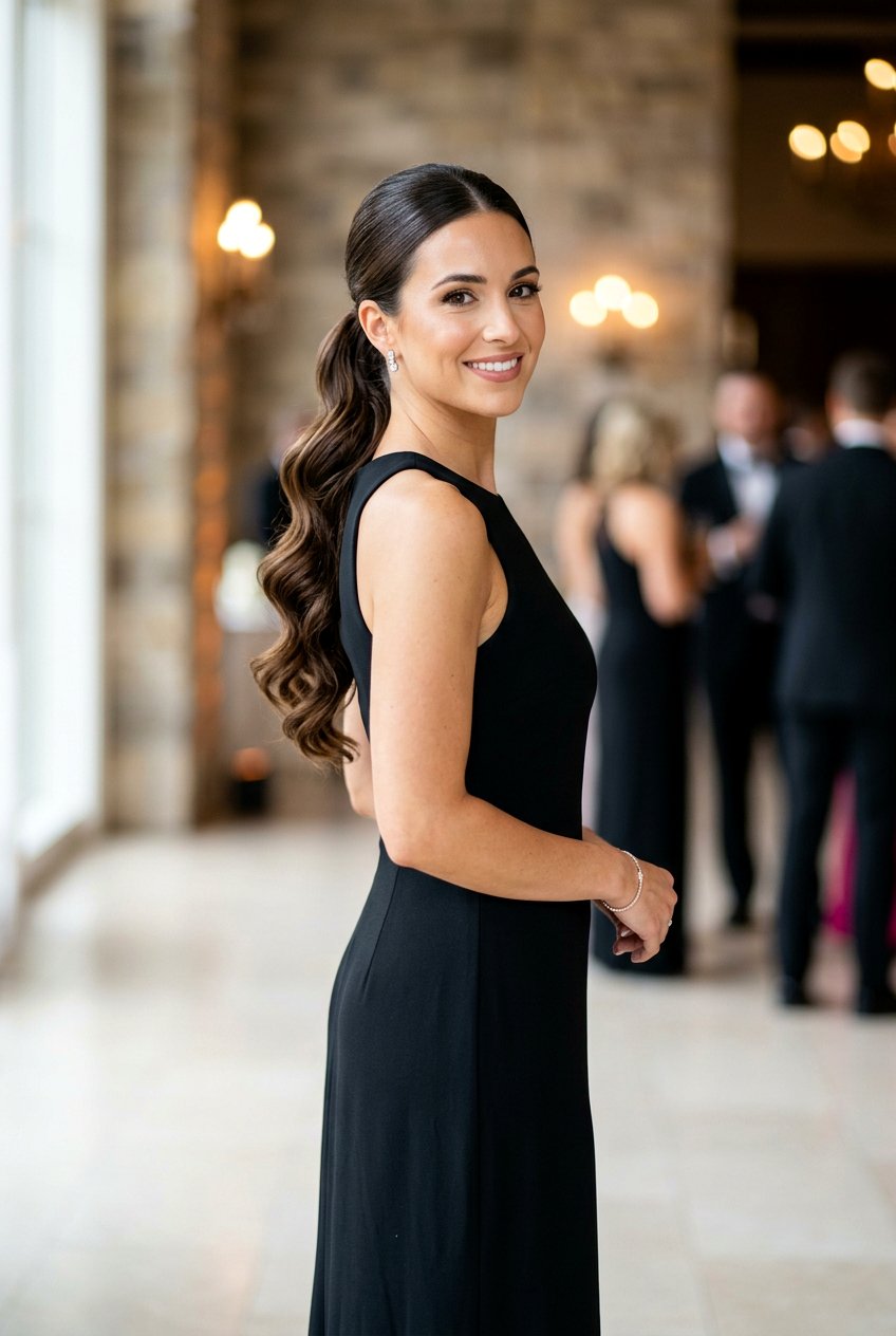 Curly Ponytail with Hollywood Waves - 20 dinner ponytail with curls - 20 dinner ponytail with curls