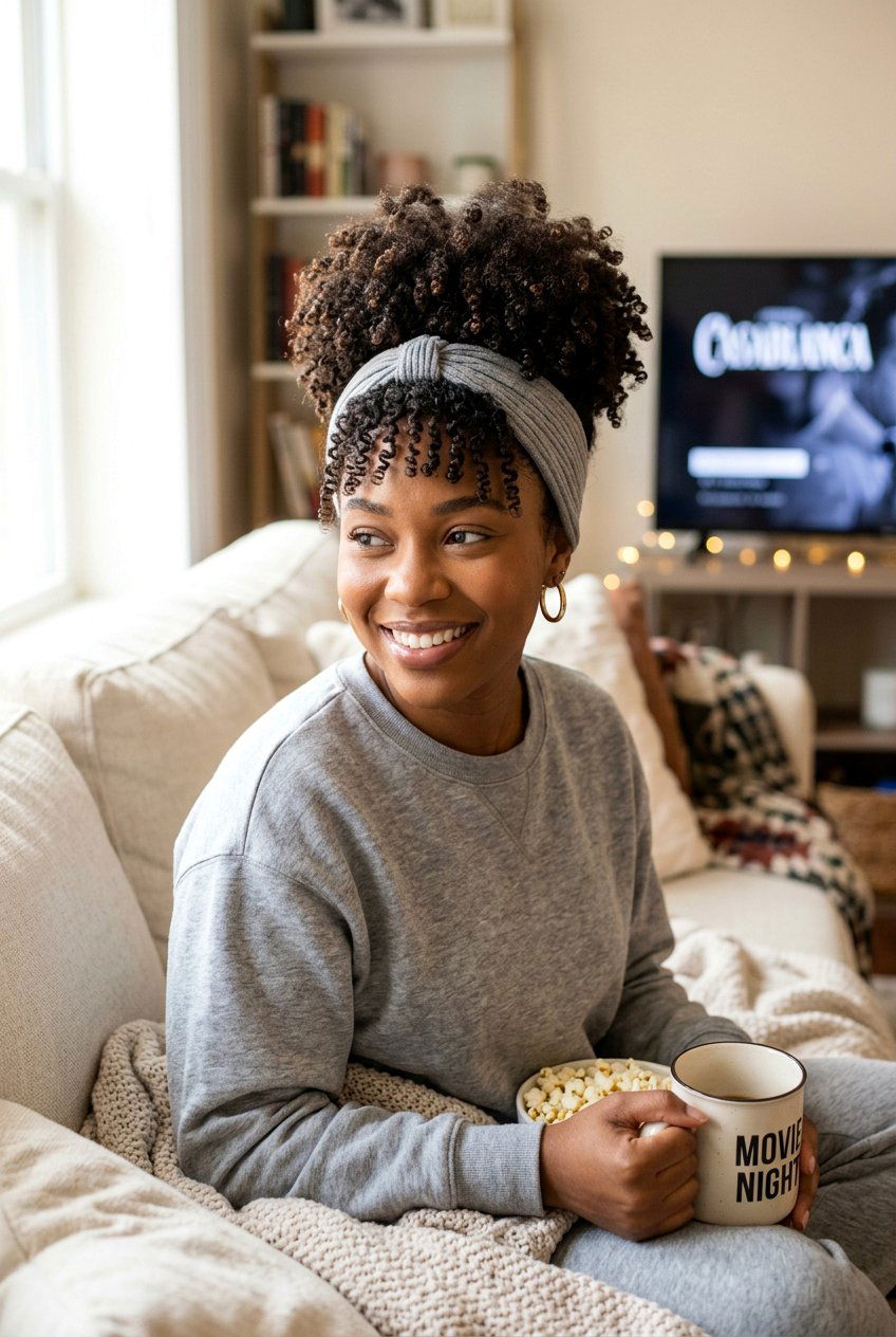 Curly Puff Movie Night Hairstyle - 20 movie night hairstyles - 20 movie night hairstyles