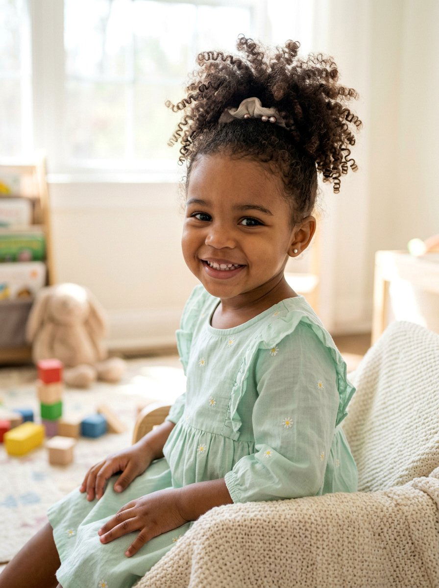 Curly Puff Ponytail - 20 toddler puff ponytail styles - 20 toddler puff ponytail styles