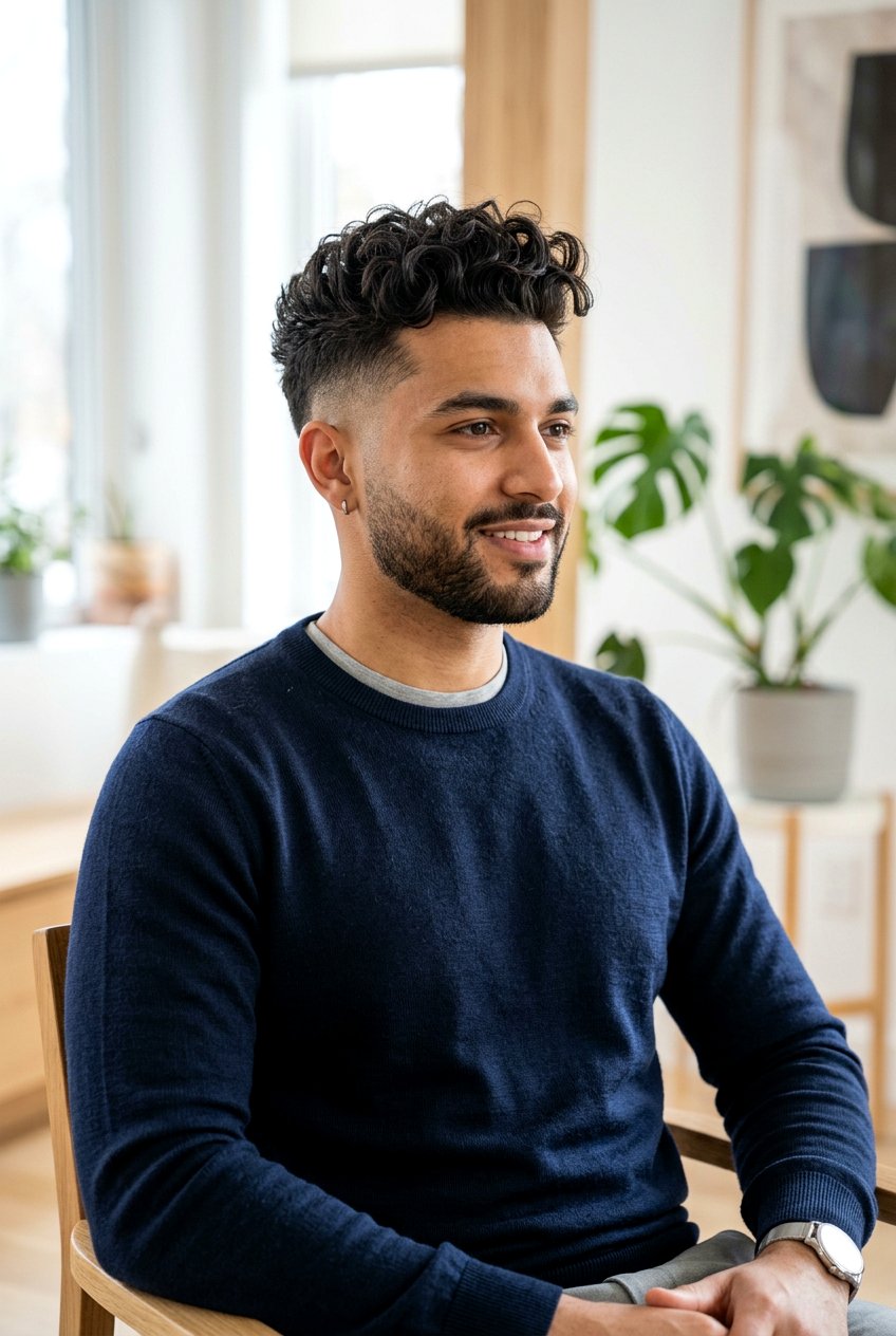 Curly Quiff - 20 mens haircut for receding hairline - 20 men’s haircut for receding hairline