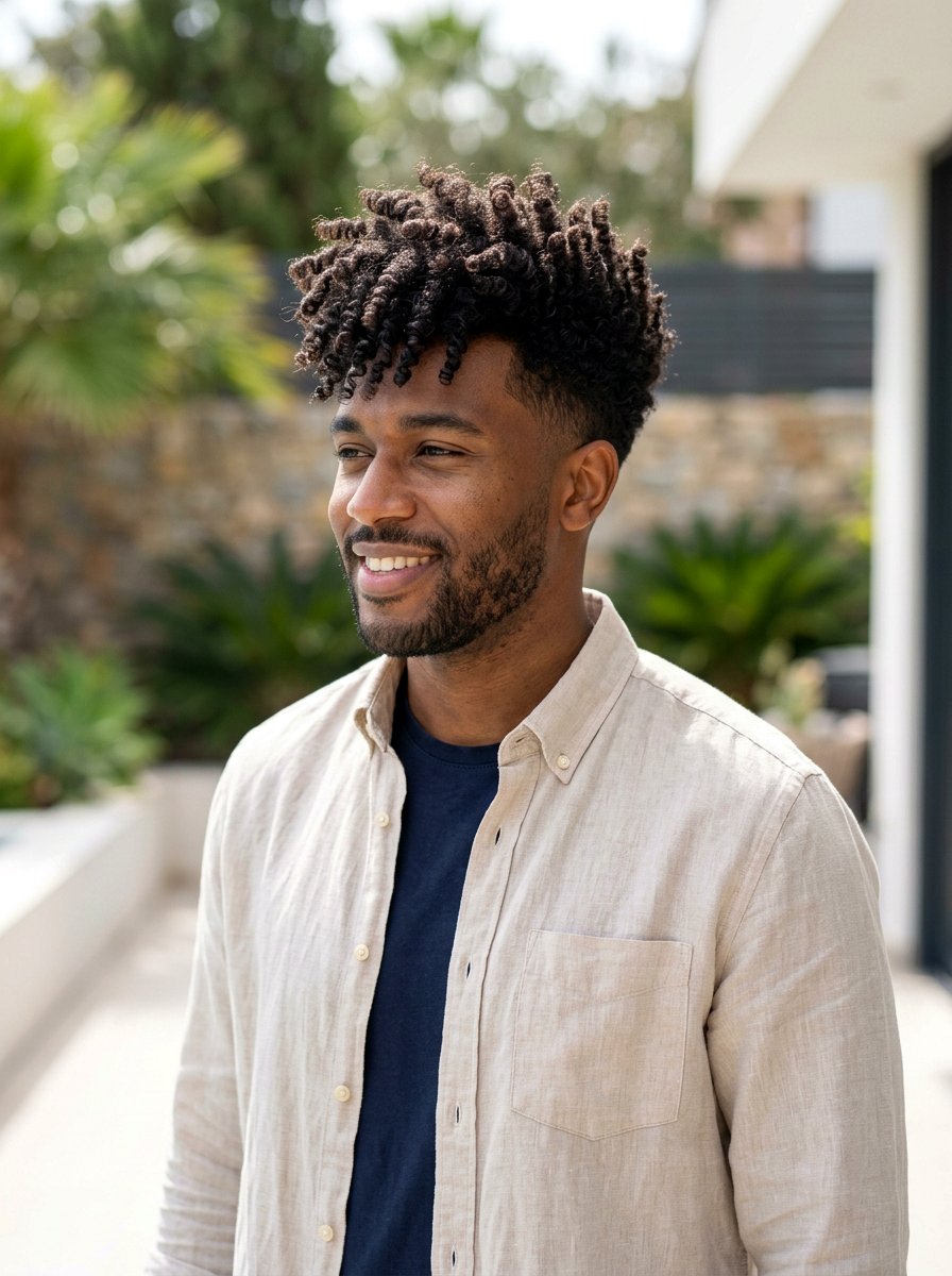 Curly Quiff - 20 quiff haircut for thick hair men - 20 quiff haircut for thick hair men