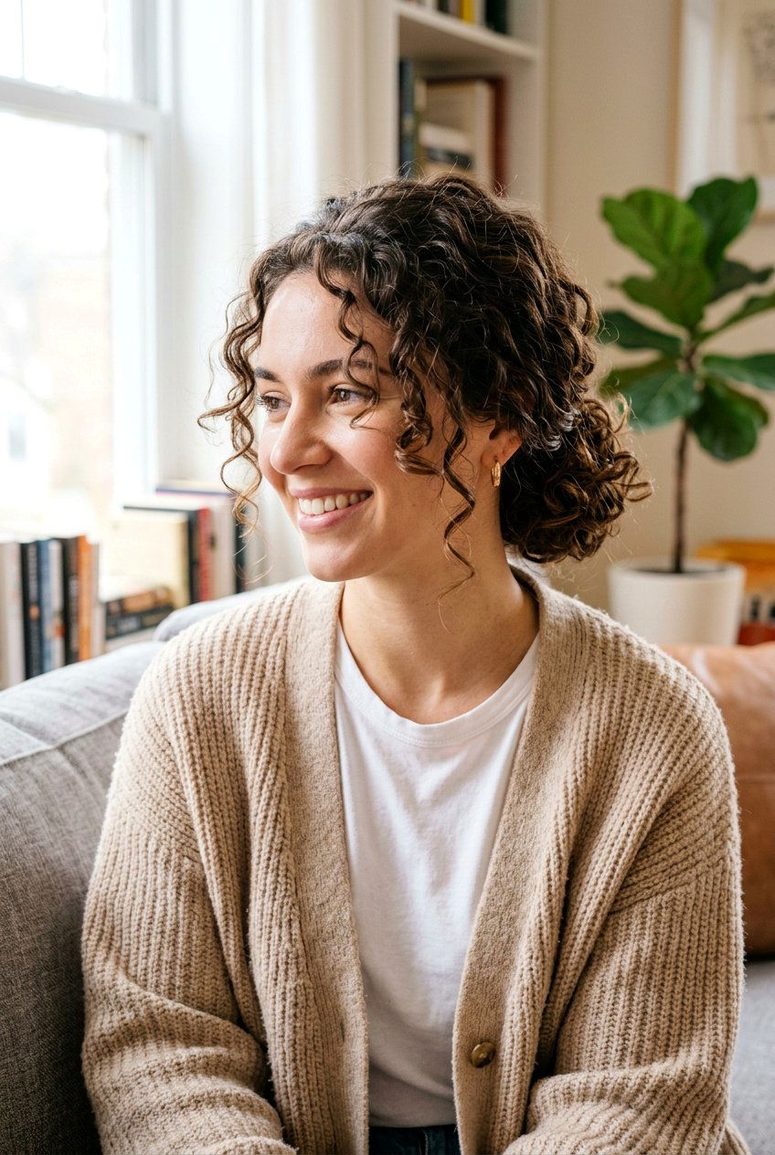 Curly Refresh Casual Loose Updo - 20 curly refresh hairstyles - 20 curly refresh hairstyles