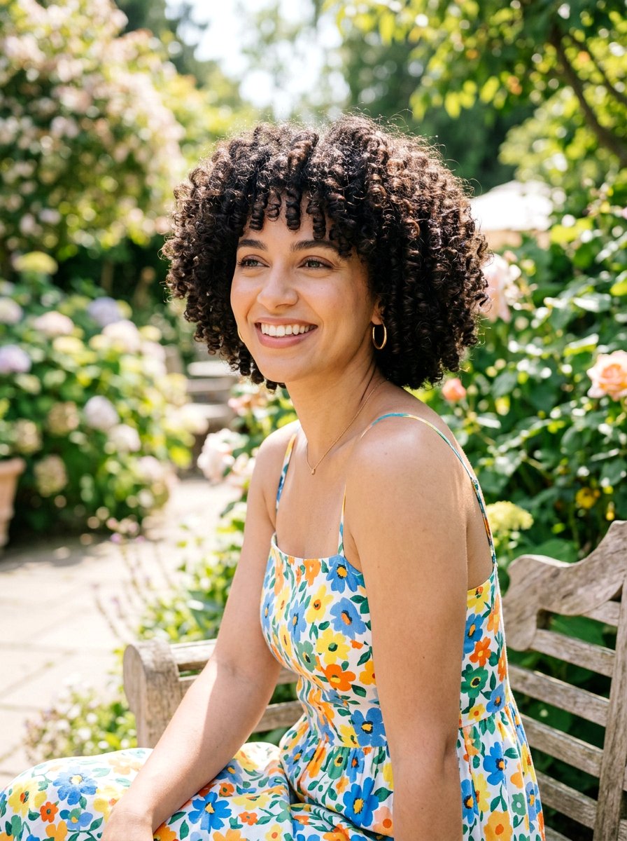 Curly Rounded Bob - 20 rounded bob for thin hair women - 20 rounded bob for thin hair women