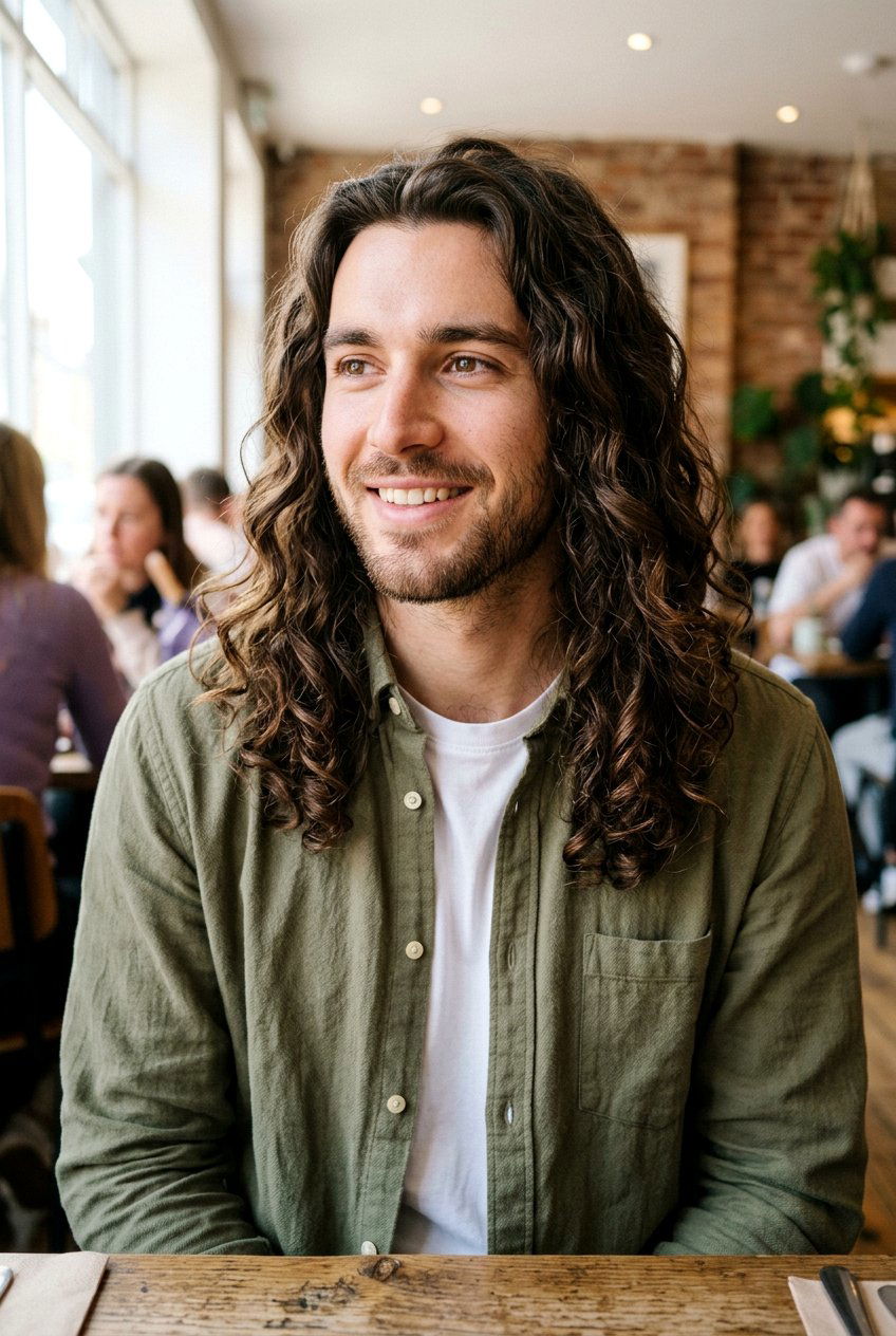 Curly S Wave Pattern Long Hair - 20 men shoulder length waves haircut - 20 men shoulder length waves haircut