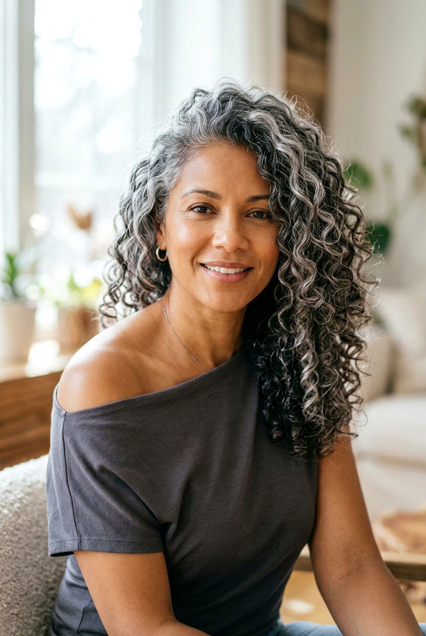 Curly Salt And Pepper Balayage Hair - 20 salt and pepper balayage - 20 salt and pepper balayage