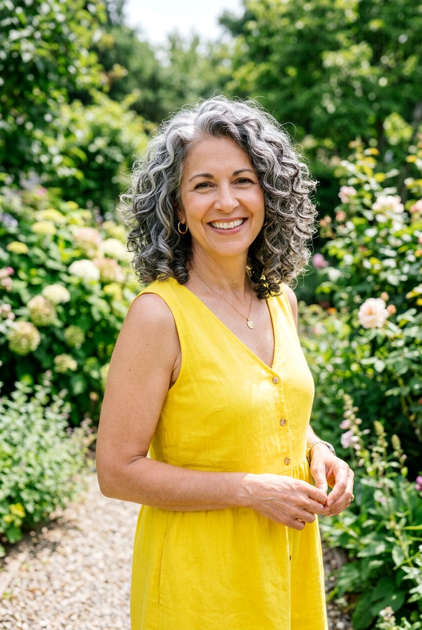 Curly Salt and Pepper Bob - 20 low maintenance gray bob haircut - 20 low maintenance gray bob haircut