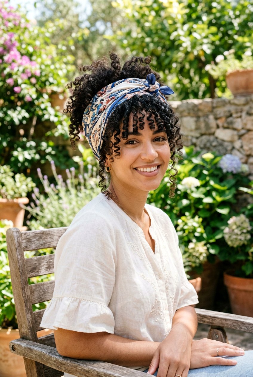 Curly Scarf Wrap Air Dry Look - 20 air dry hairstyles for curly hair - 20 air dry hairstyles for curly hair