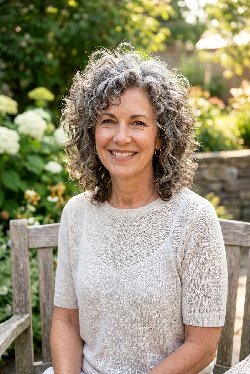 Curly Shag - 20 bouncy hairstyle for mature women - 20 bouncy hairstyle for mature women