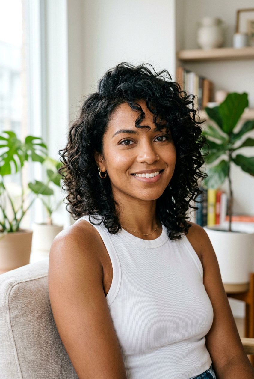 Curly Shag Bob For Defined Curls - 20 alternative shag haircut women - 20 alternative shag haircut women