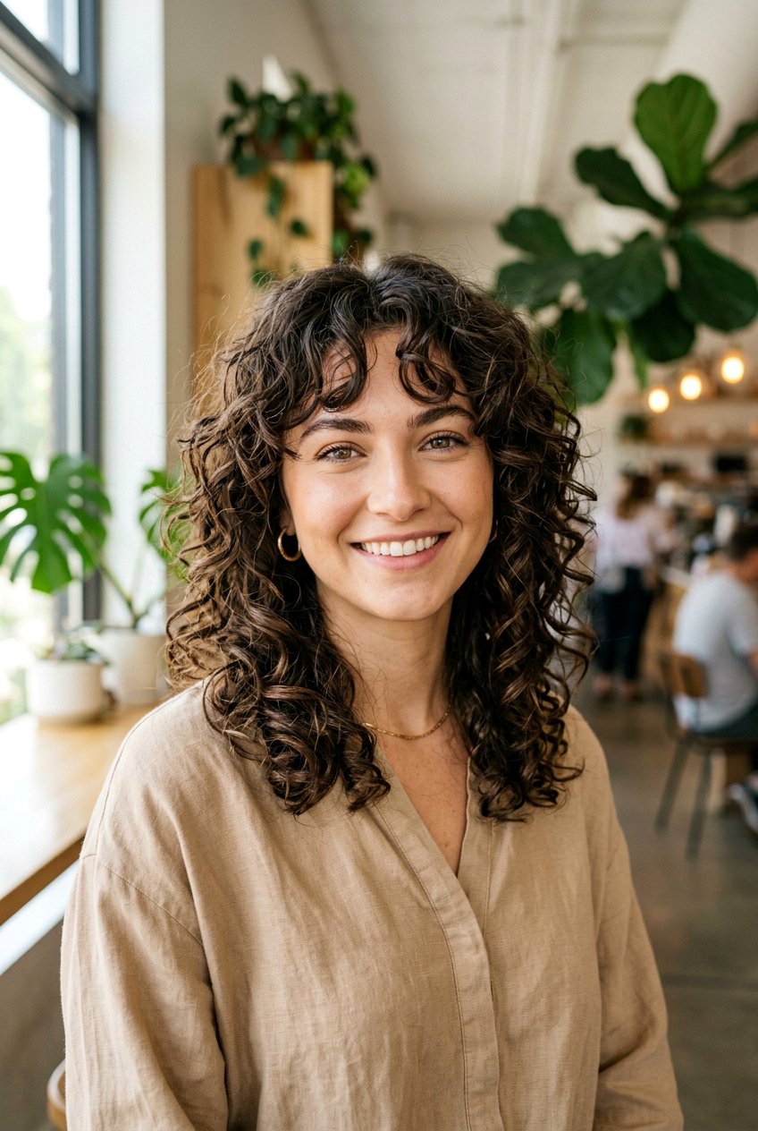Curly Shag Bob With Curtain Bangs - 20 curly shag bob haircut - 20 curly shag bob haircut