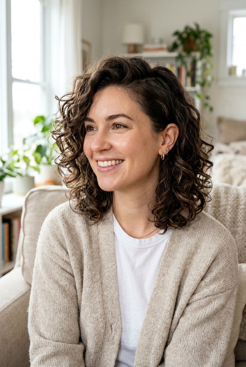 Curly Shag Bob With Side Part - 20 curly shag bob haircut - 20 curly shag bob haircut