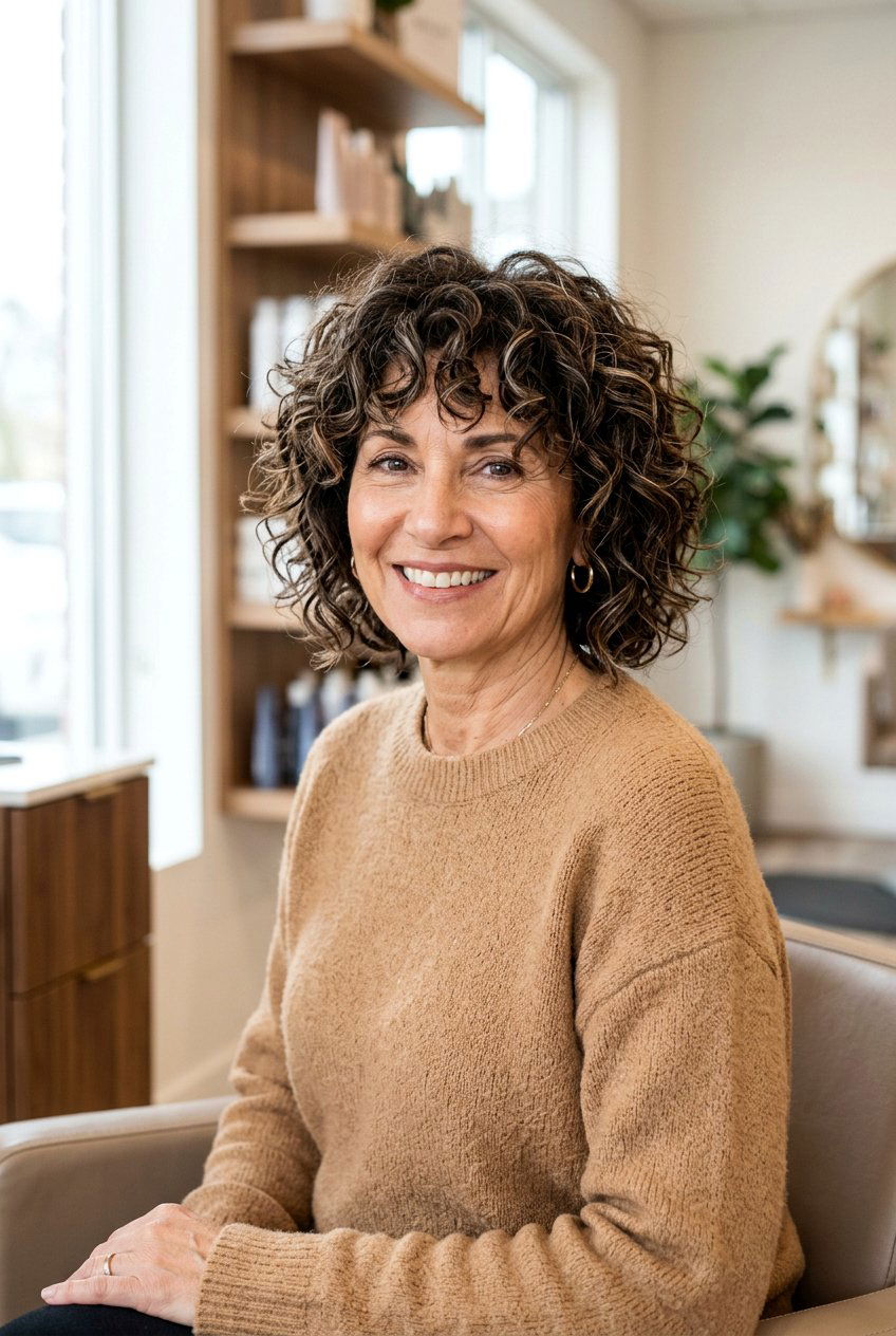 Curly Shag Bob - 20 curly bob for women over 50 - 20 curly bob for women over 50