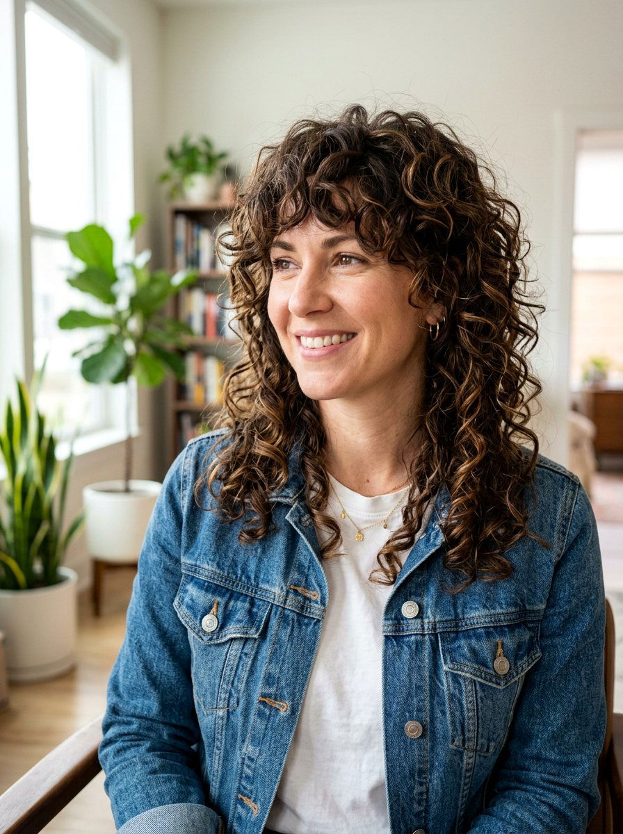 Curly Shag Haircut For Postpartum Hair - 20 haircut for postpartum curls - 20 haircut for postpartum curls